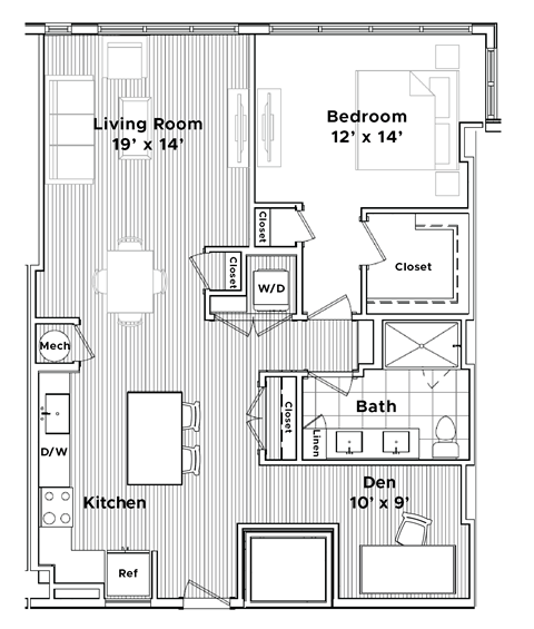 a floor plan of a small house at Madison West Elm, Conshohocken, PA 19428